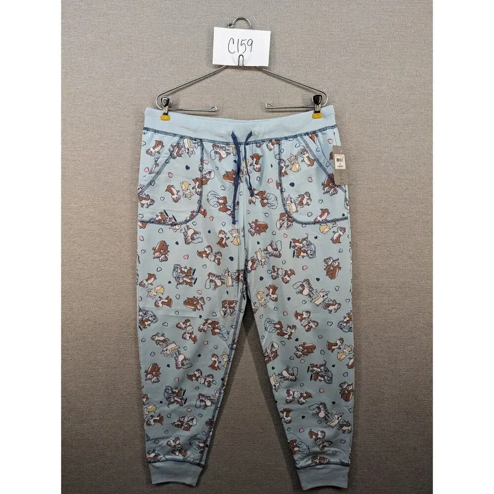 Disney Sleep Pants Size Large Chipmunks Jogger Sleepwear NWT -0324C159 - Picture 10 of 10
